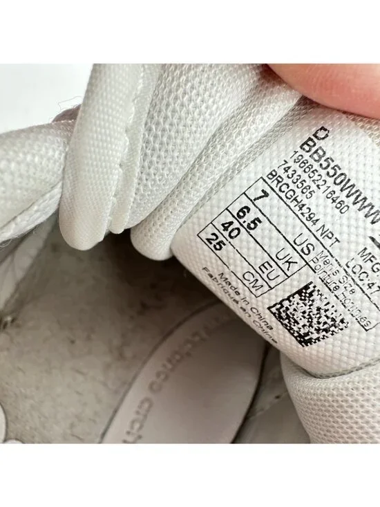 New Balance 550 Men Size 7D BB550PB White Grey Athletic Shoes - Picture 8 of 10